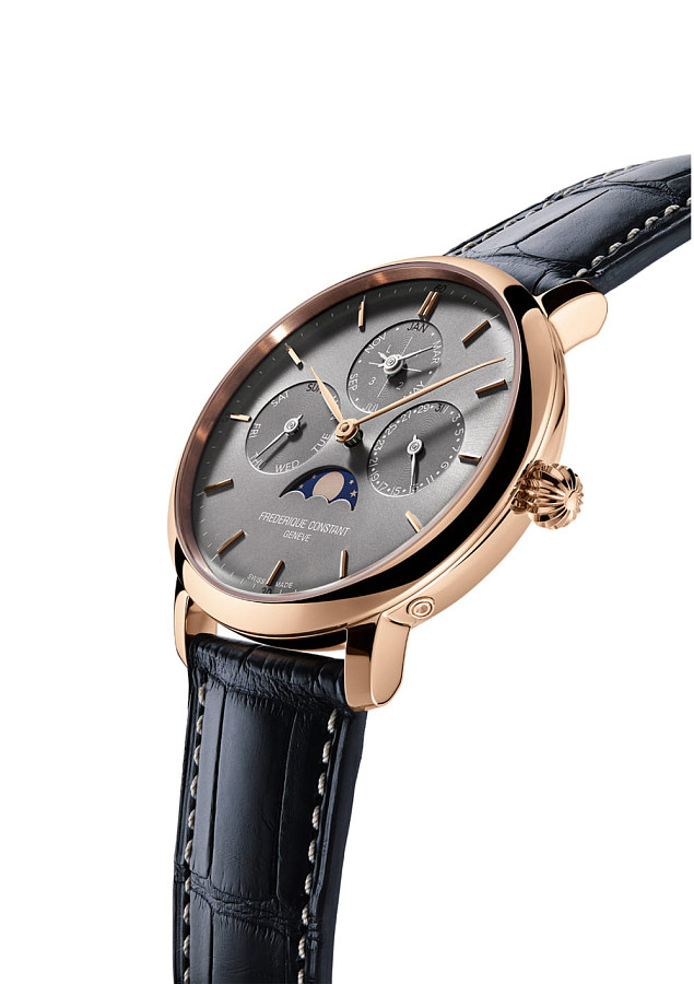 Часы Frederique Constant Slimline Perpectual Calendar Manufacture FC-775G4S4 — механические, металл сталь