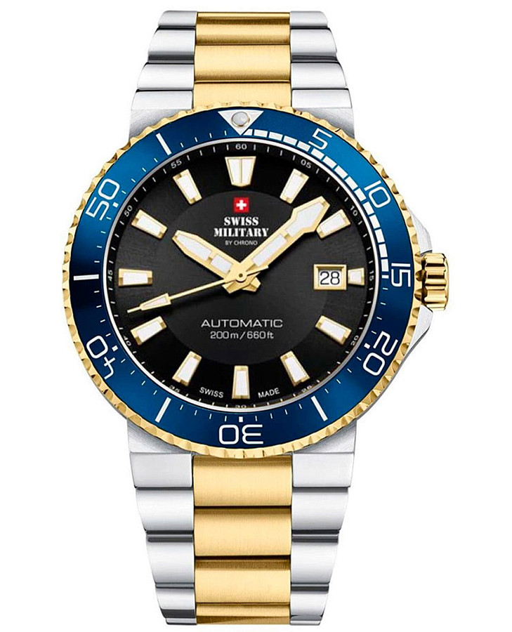 Часы Swiss Military by Chrono Automatic Dive SMA34086.08 — мужские, черный