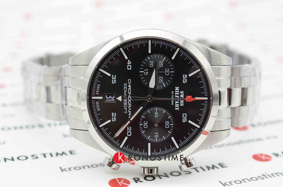 Часы Swiss Military by Chrono SM34090.01 — кварцевые, металл сталь