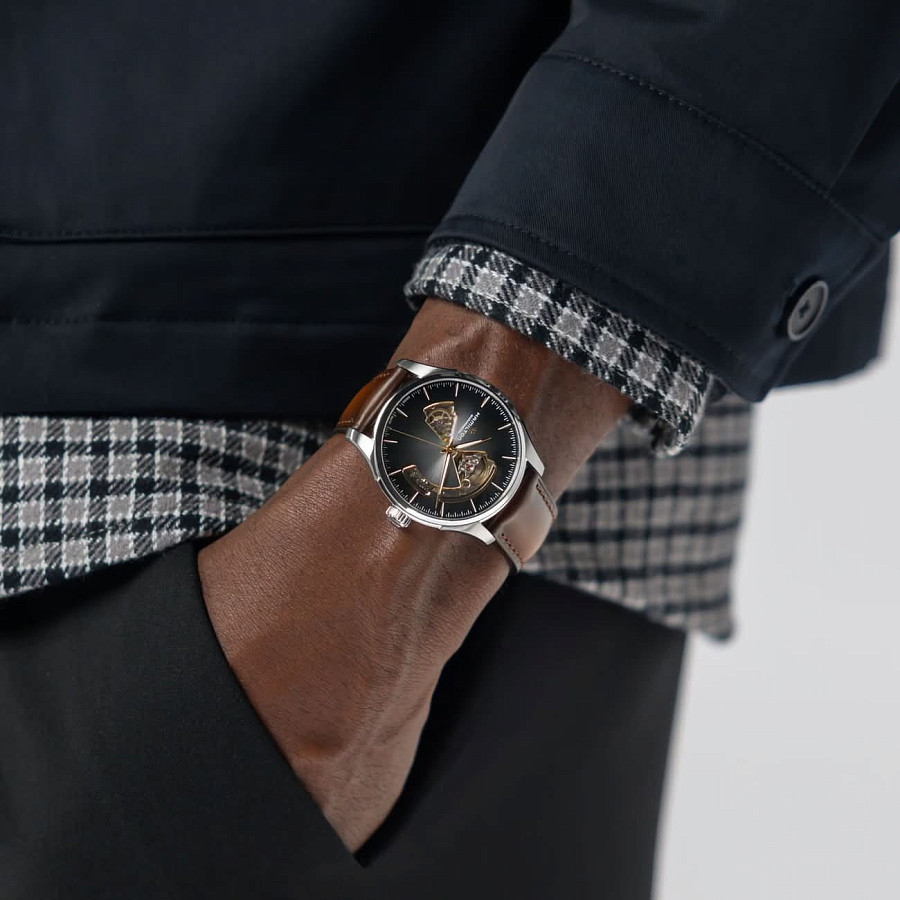 Часы Hamilton Jazzmaster Open Heart Auto H32675581 — механические, сталь металл