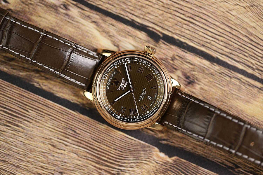 Часы Aviator Douglas Day-Date V.3.35.2.280.4 — сталь металл, Швейцария