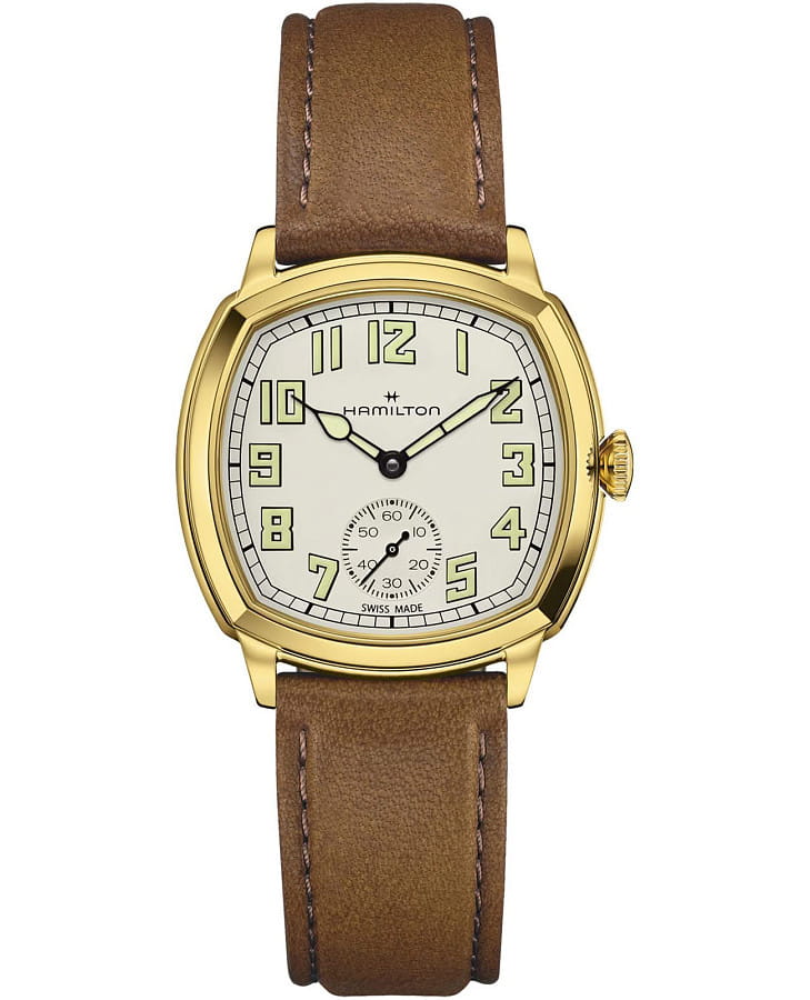 Часы Hamilton American Classic Cushion Mechanical H36139520 — женские, бежевый