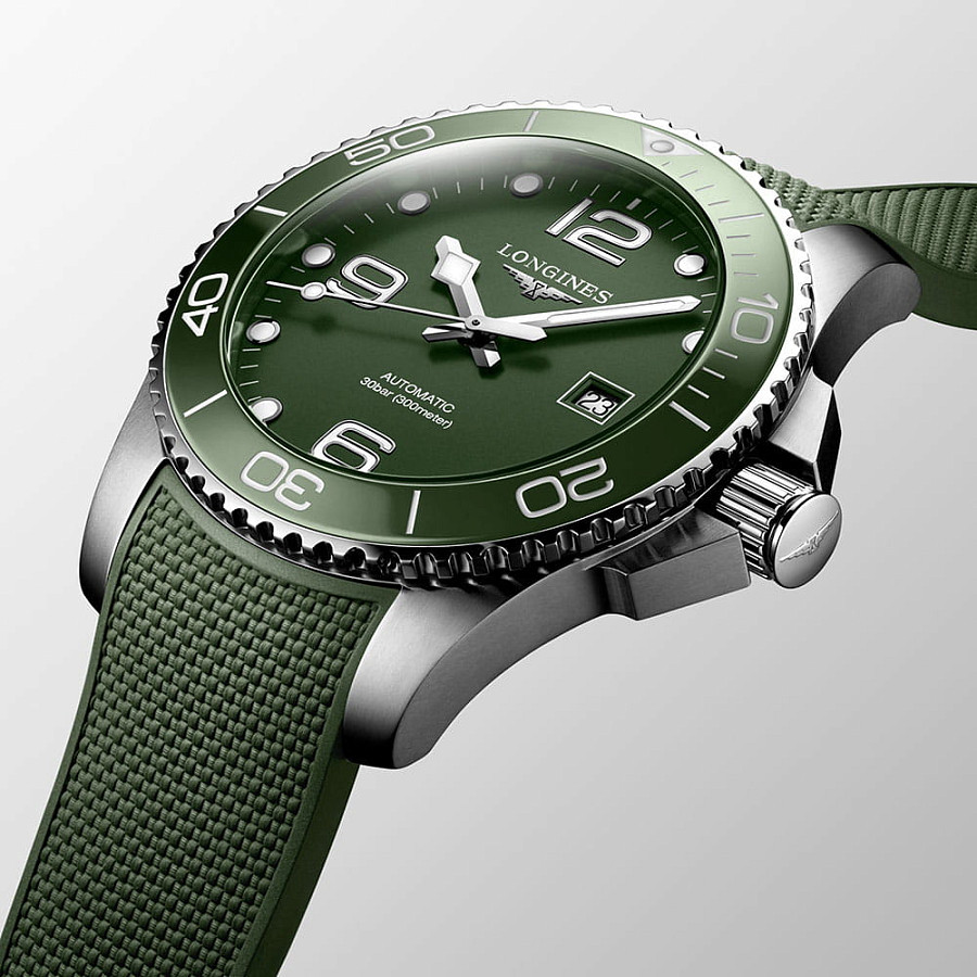 Часы Longines HydroConquest L3.782.4.06.9 — мужские, зеленый
