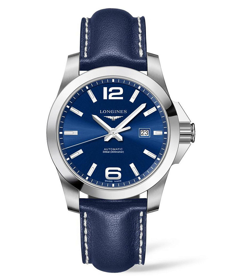 Часы Longines Conquest L3.778.4.96.7 — мужские, синий
