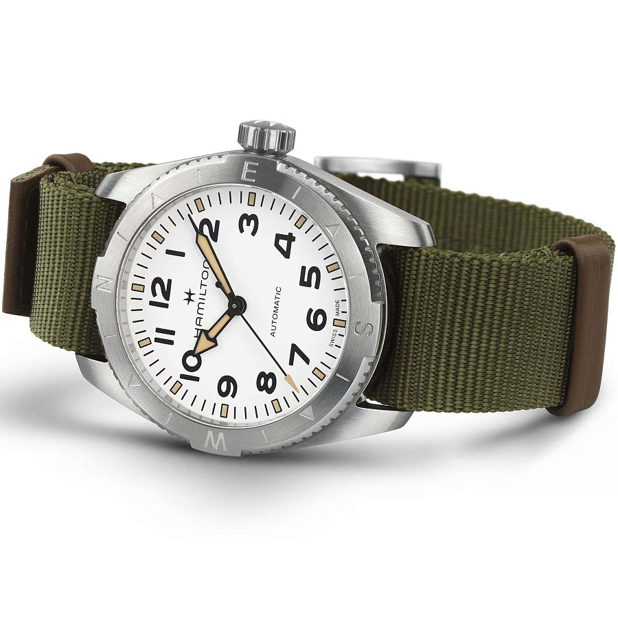 Часы Hamilton Khaki Field Mechanical H70225910 — тканевый, женские