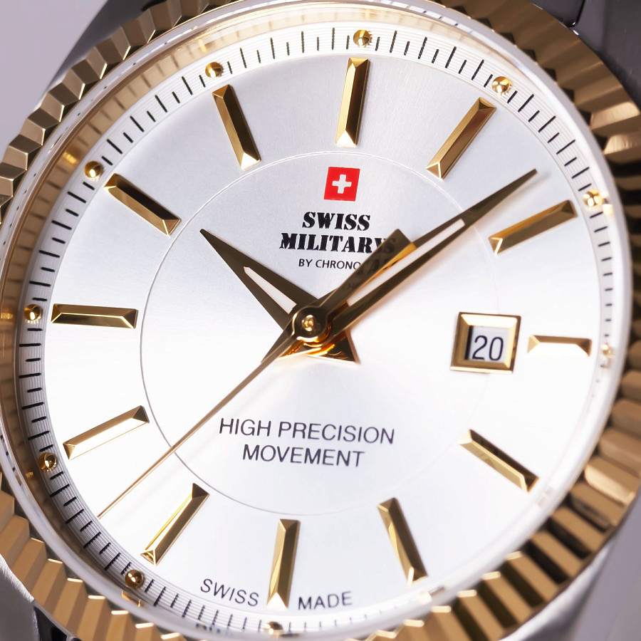 Часы Swiss Military by Chrono Сверхточные SM34066.05 — металл сталь, Швейцария