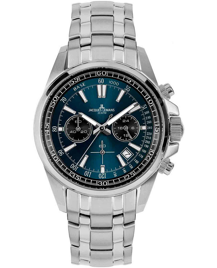 Часы Jacques Lemans Sport 1-2117ZC — мужские, серебристый