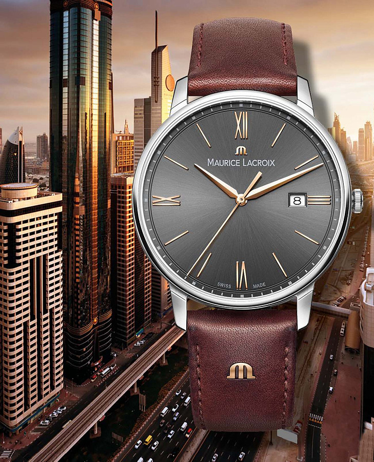 Часы Maurice Lacroix Eliros Date EL1118-SS001-311-1 — серый, металл сталь
