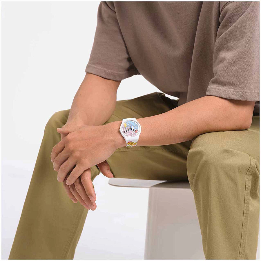 Часы Swatch New Gent Bioceramic Standard SO32W107 — силикон, мужские