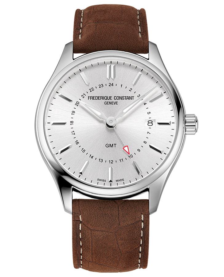 Часы Frederique Constant Classics Quartz GMT FC-252SS5B6 — мужские, белый