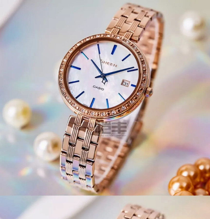 Часы Casio Sheen SHE-4052PG-2A — Япония, кварцевые