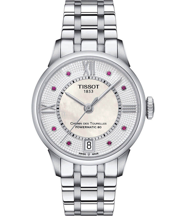 Часы Tissot Chemin des Tourelles Powermatic 80 Lady T099.207.11.113.00 — женские, белый