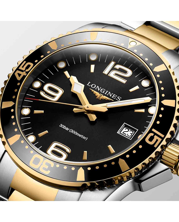 Часы Longines Hydroconquest L3.740.3.56.7 — мужские, сталь c pvd покрытием