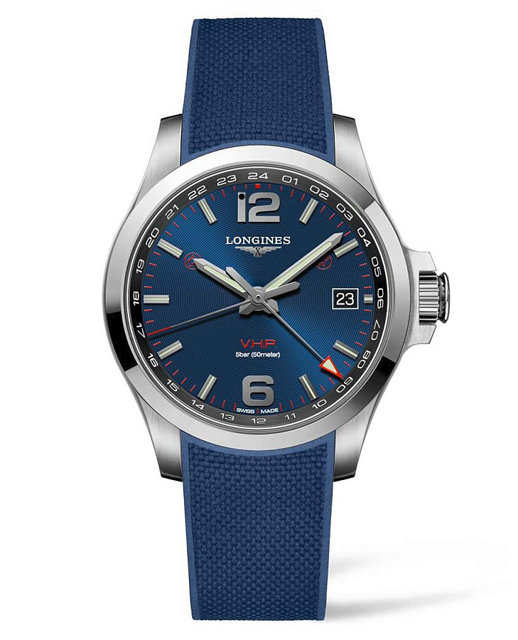 Часы Longines Conquest V.H.P. L3.718.4.96.9 — мужские, синий