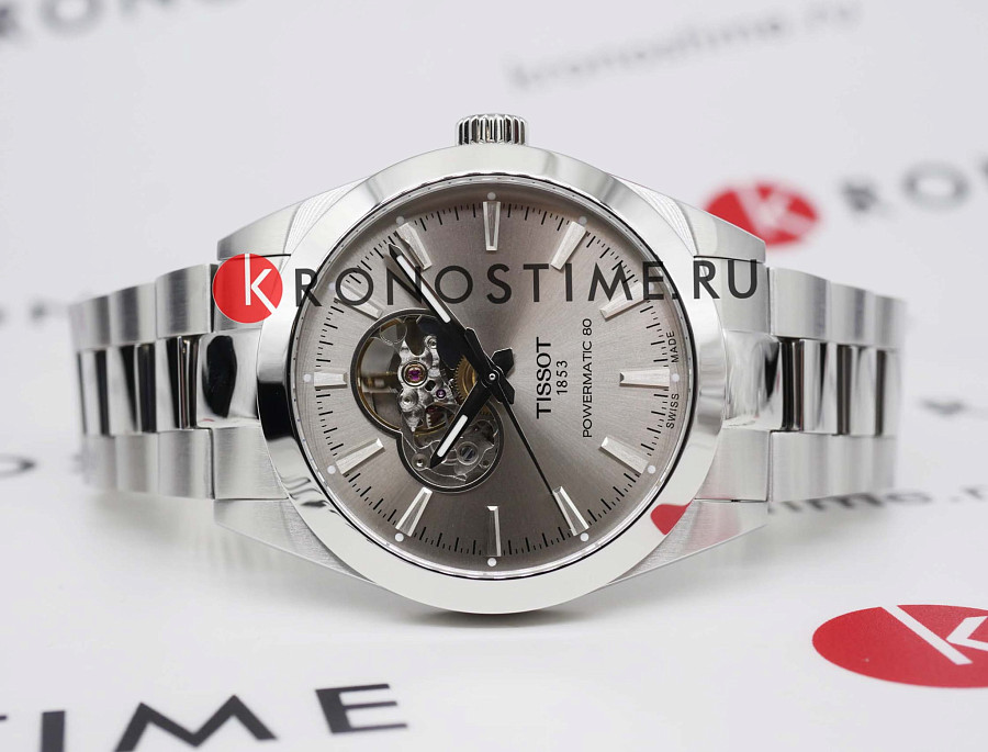 Часы Tissot Gentleman Powermatic 80 Silicium T127.407.11.081.00 — мужские, нержавеющая сталь