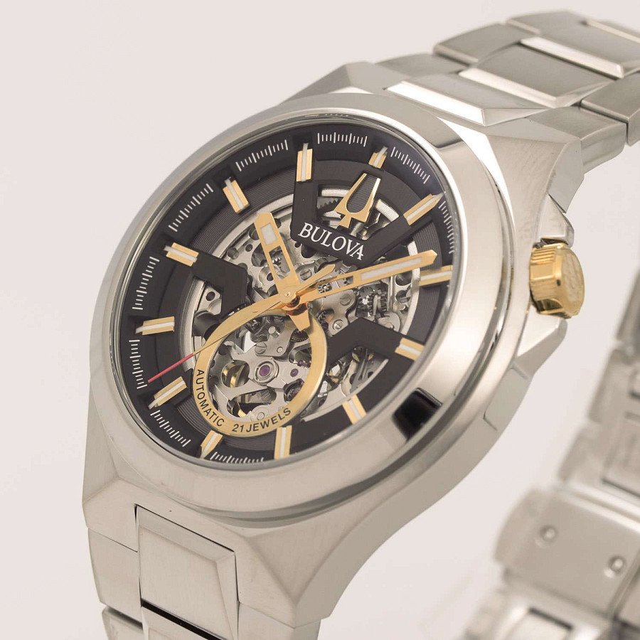 Часы Bulova Maquina 98A224 — механические, металл сталь