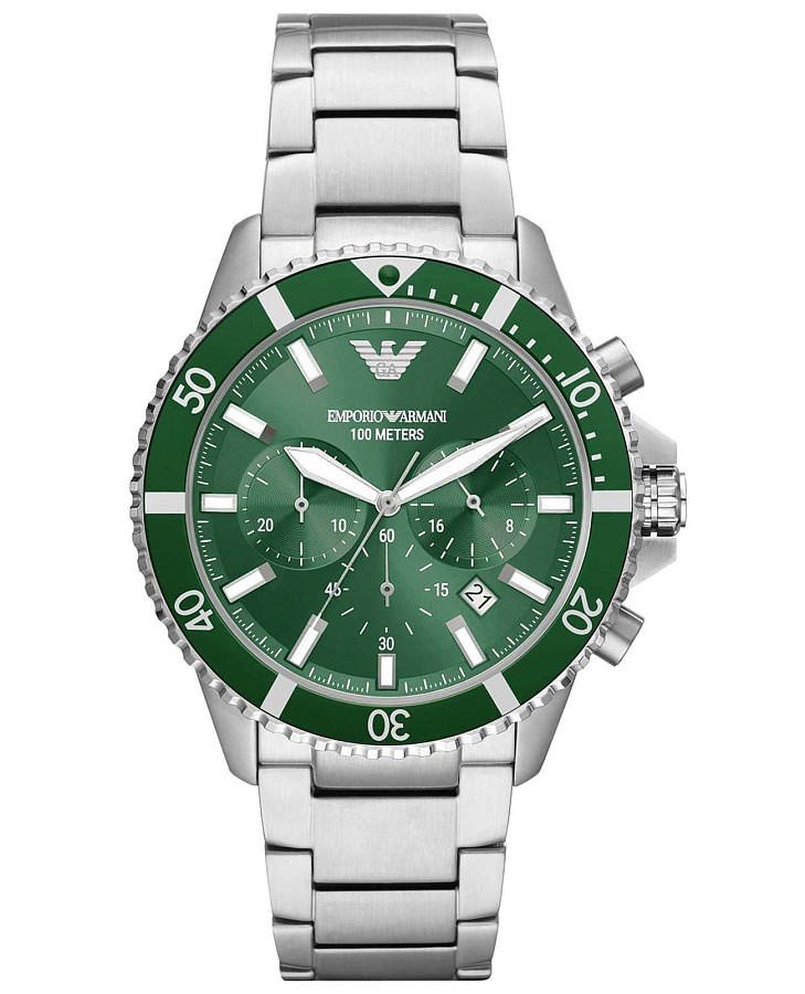 Часы Emporio Armani Diver AR11500 — мужские, зеленый