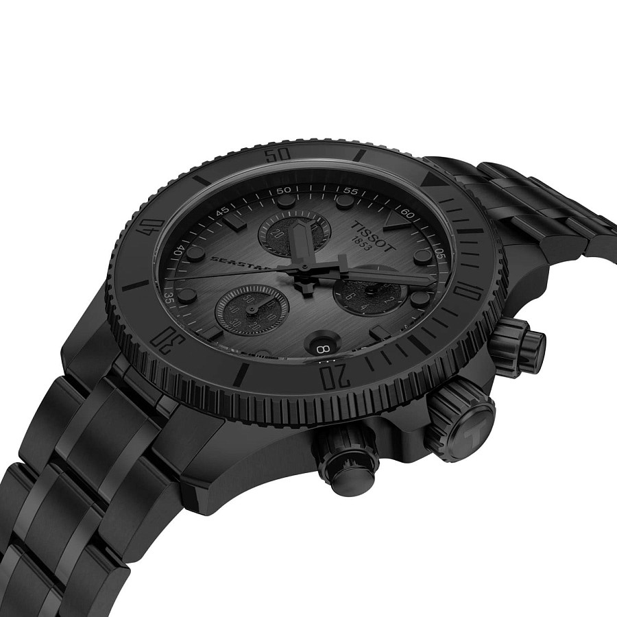 Часы Tissot Seastar 1000 Quartz Chronograph 38mm T120.217.33.061.00 — мужские, нержавеющая сталь с pvd-покрытием