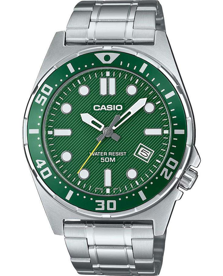 Часы Casio Collection MTD-135D-3A — мужские, зеленый