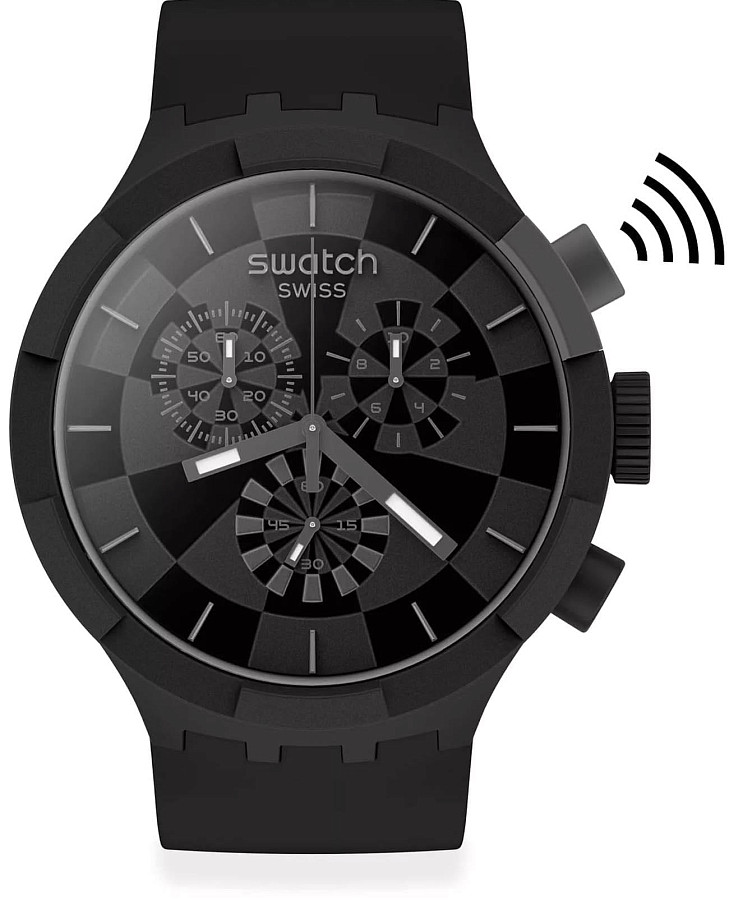 Часы Swatch Big Bold Chrono Pay! SB02B103-5300 — мужские, черный