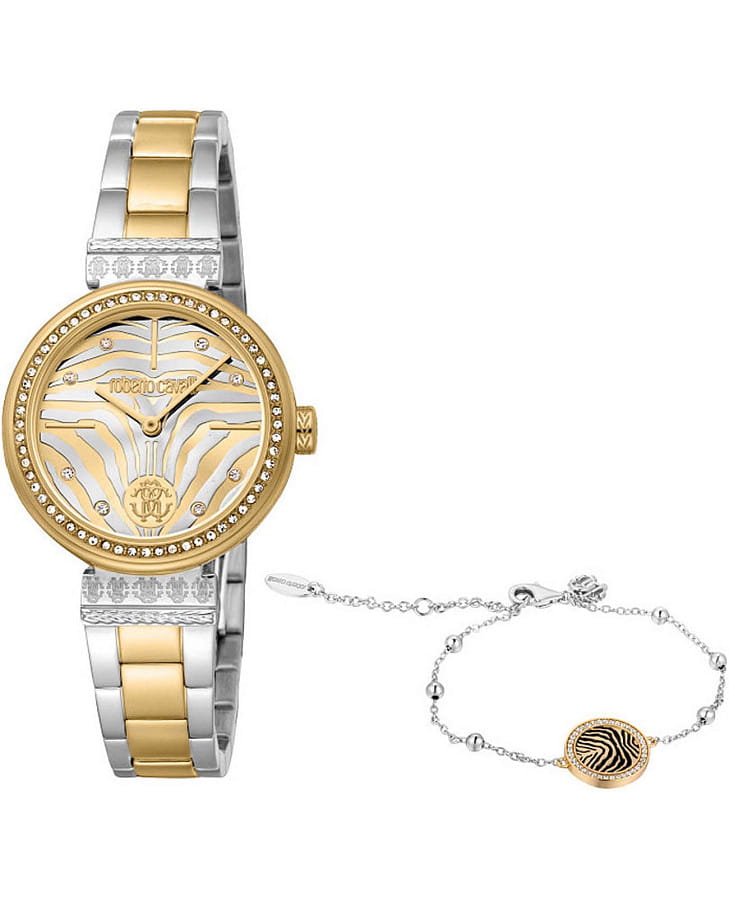 Часы Roberto Cavalli Eleganza RC5L080M0055_SET — женские, золотистый