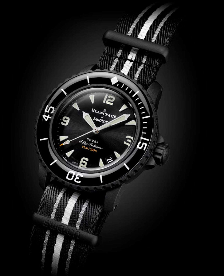 Часы Swatch x Blancpain Ocean Of Storms SO35B400 — механические, биокерамика