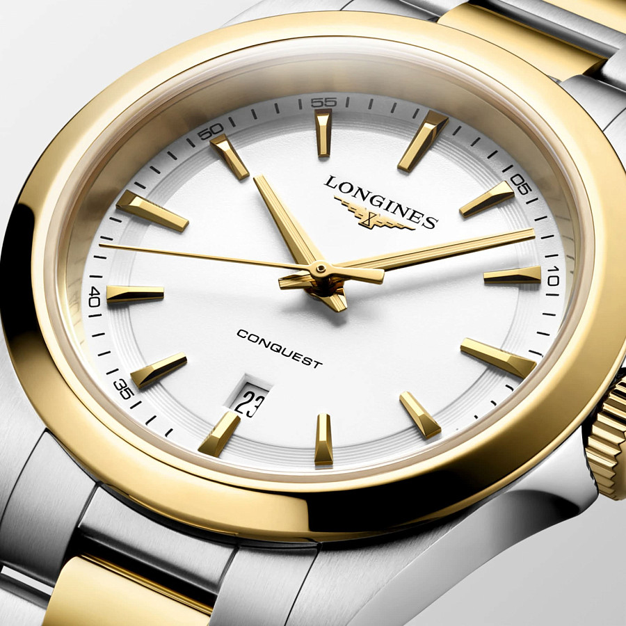 Часы Longines Conquest 30 mm L3.350.3.12.7 — нержавеющая сталь с pvd-покрытием, женские