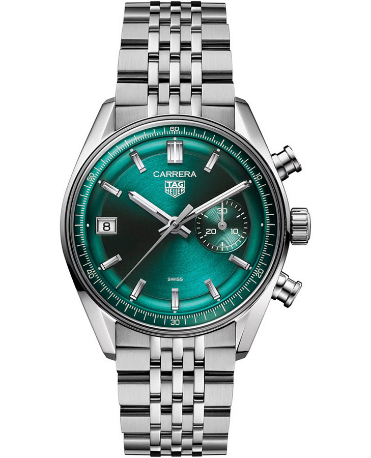 Часы TAG Heuer Carrera Chronograph CBS2211.BA0048 — женские, зеленый
