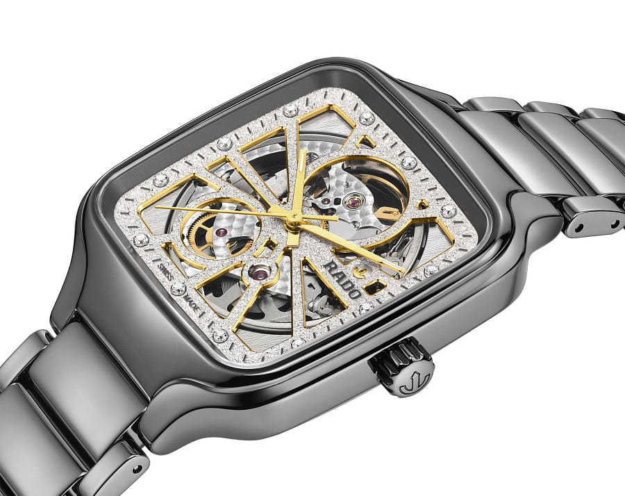 Часы Rado True Square Automatic Open Heart Sparkling R27083722 — механические, керамика