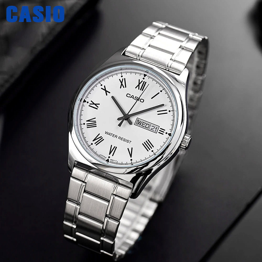Часы Casio Collection MTP-V006D-7BUDF (MTP-V006D-7B) — нержавеющая сталь, мужские