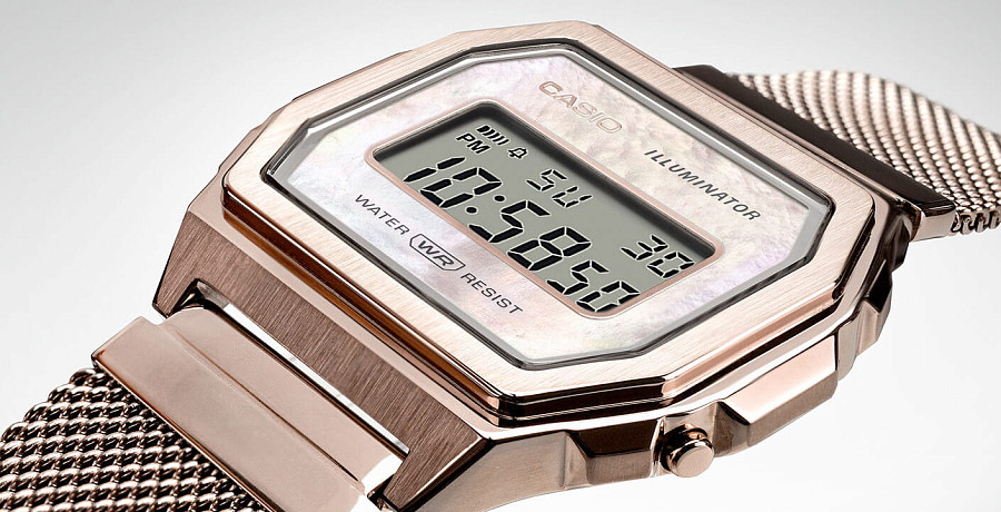 Часы Casio Collection A1000MCG-9 — мужские, сталь с ip покрытием