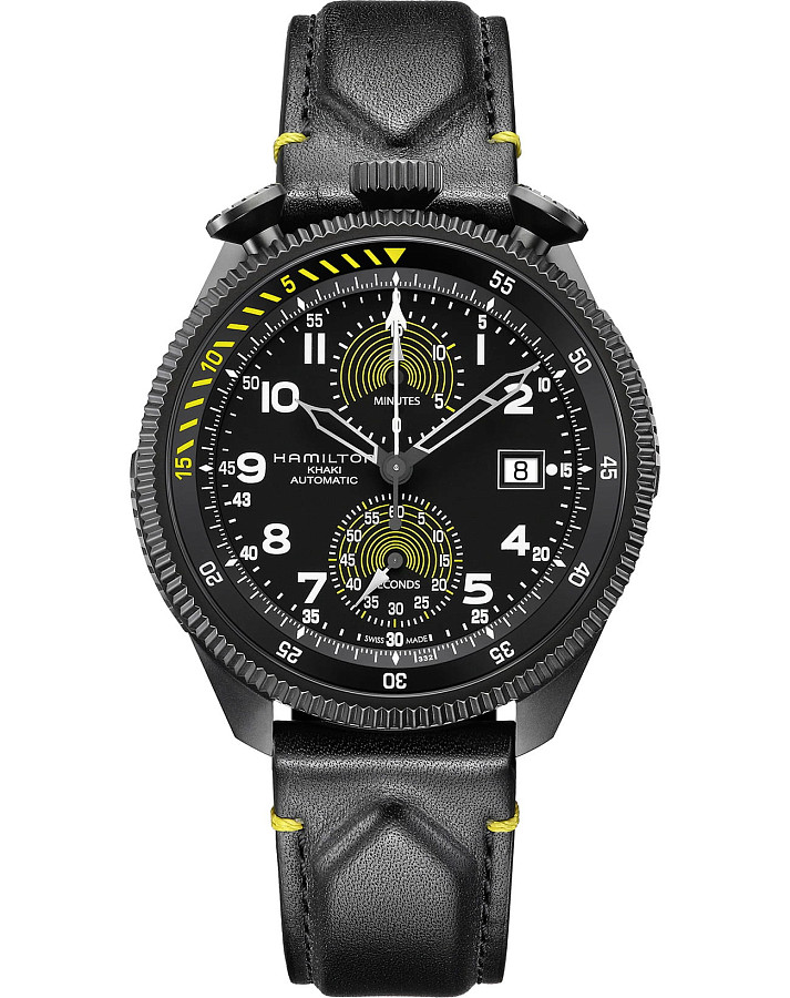 Часы Hamilton Khaki Aviation Takeoff Auto Chrono H76776733 — мужские, черный