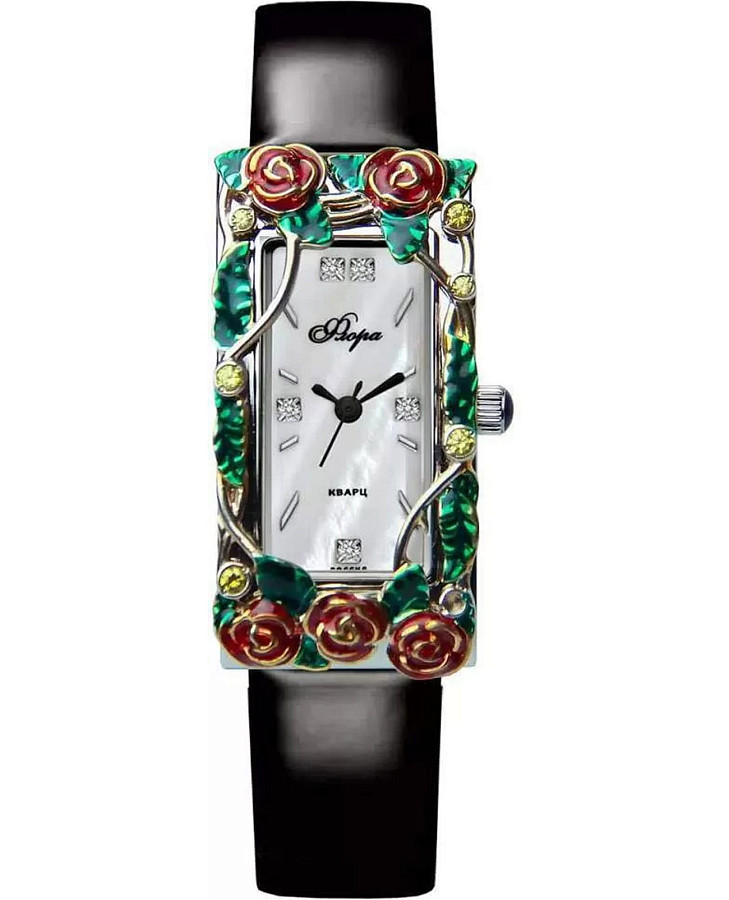 Часы УЧЗ Flora 1232S15-A1L2 Ванесса — женские, белый