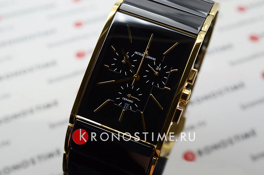 Часы Jacques Lemans High Tech Ceramic 1-1941D — кварцевые, металл сталь