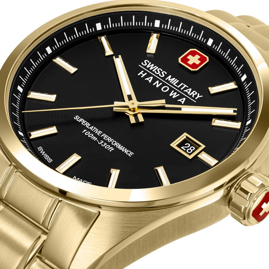 Часы Swiss Military Hanowa Pioneer SMWGH0004110 — черный, сталь металл