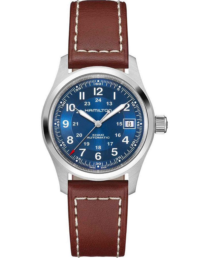 Часы Hamilton Khaki Field Auto H70455540 — мужские, синий