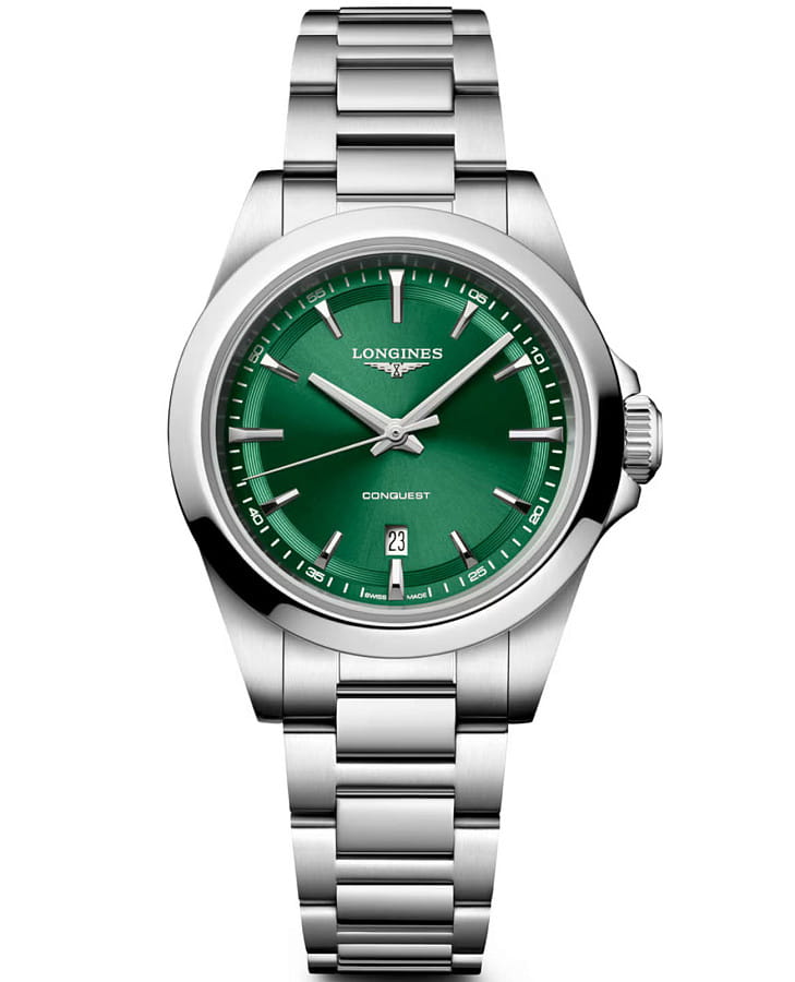 Часы Longines Conquest 30 mm L3.350.4.09.6 — женские, зеленый