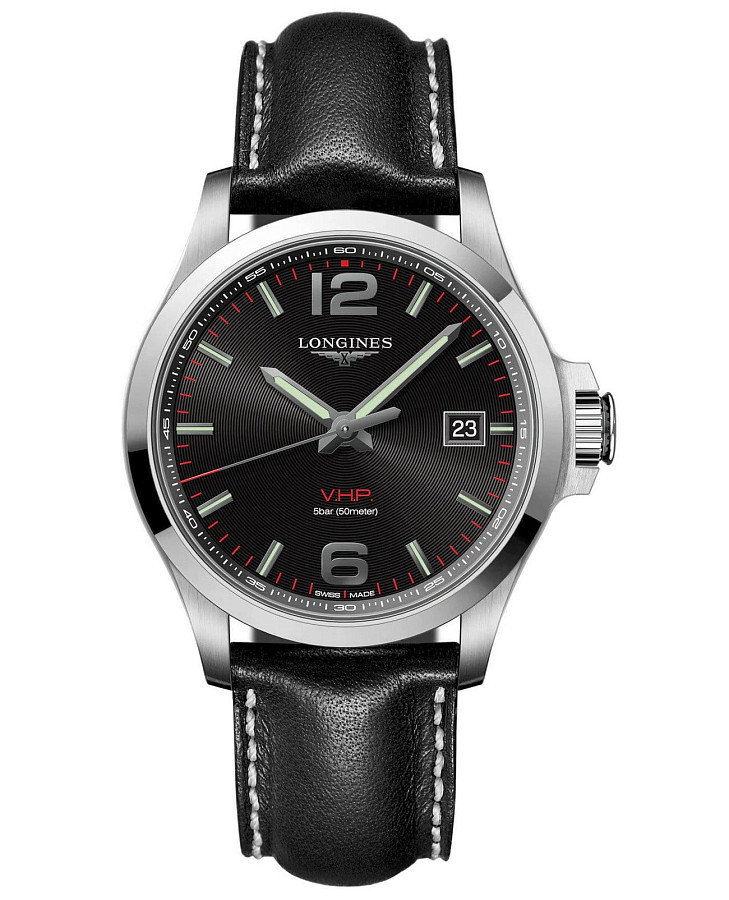 Часы Longines Conquest V.H.P. L3.726.4.56.3 — мужские, черный
