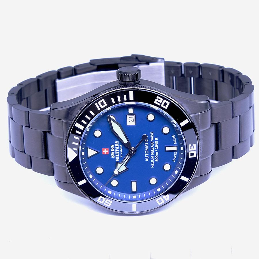 Часы Swiss Military by Chrono Diver SMA34075.09 — механические, металл сталь