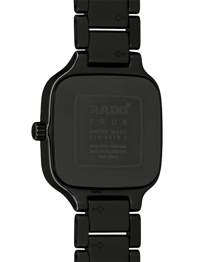 Часы Rado True Square Diamonds R27080702 — женские, высокотехнологичная керамика + титан