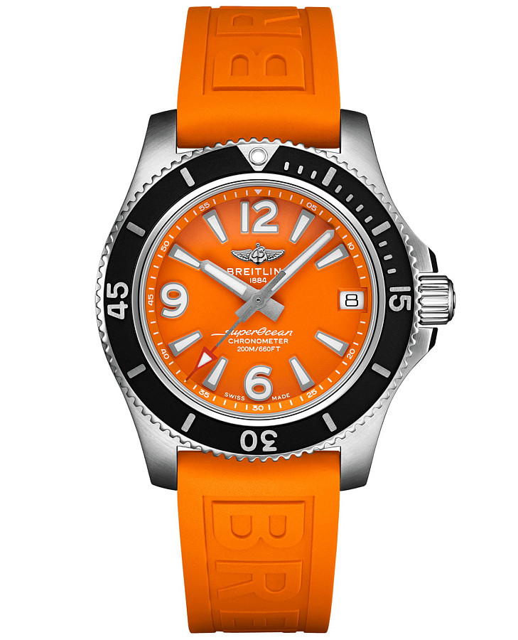 Часы Breitling Superocean Automatic 36 A17316D71O1S1 — женские, оранжевый