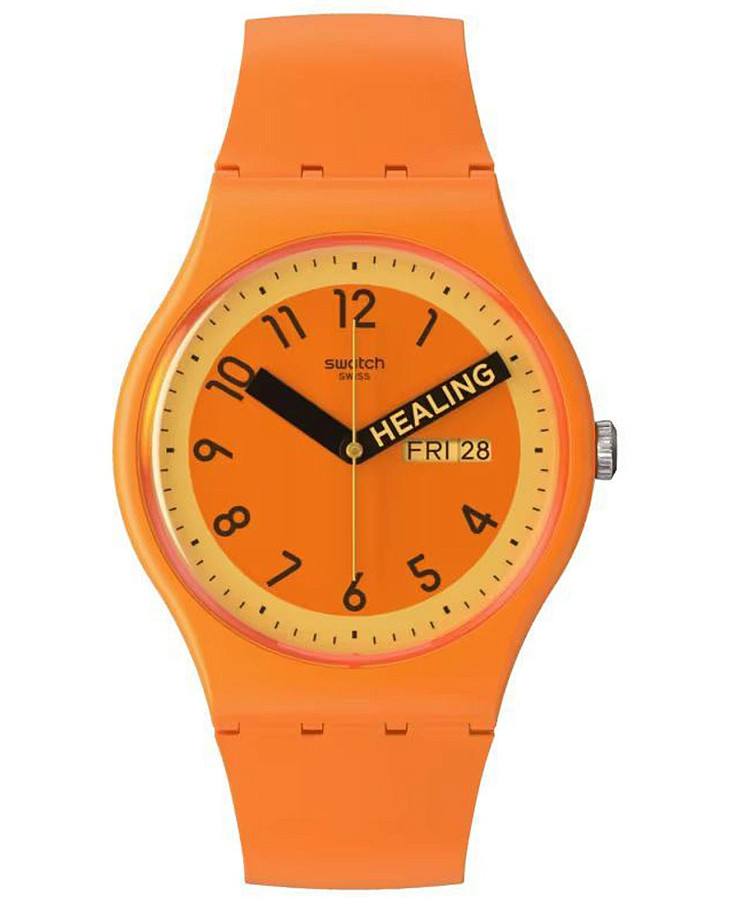 Часы Swatch New Gent Biosourced SO29O700 — женские, оранжевый