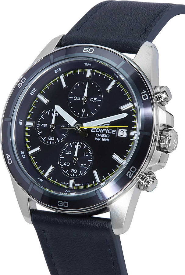 Часы Casio Edifice EFR-526L-2CVUDF (EFR-526L-2C) — кожаный, мужские