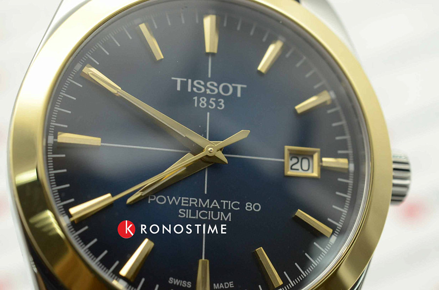 Часы Tissot Gentleman Powermatic 80 Silicium 18K Gold T927.407.46.041.01 — мужские, кожаный
