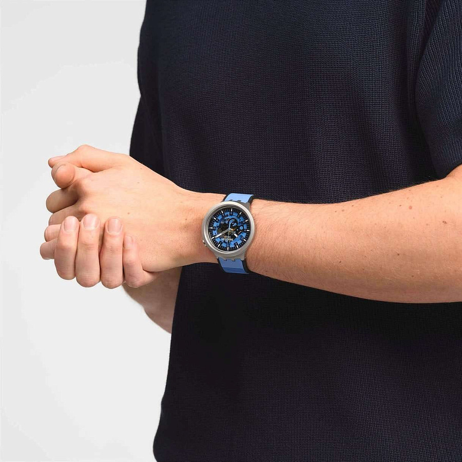 Часы Swatch Big Bold Irony Lacquered SB07S106 — мужские, резина