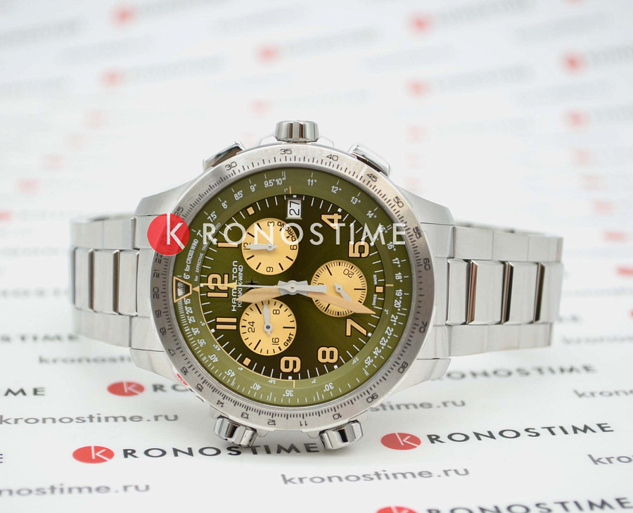Часы Hamilton Khaki X-Wind GMT Chrono Quartz H77932160 — Швейцария, кварцевые