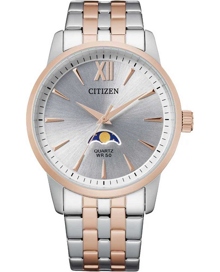 Часы Citizen Basic Moonphase AK5006-58A — мужские, серебристый