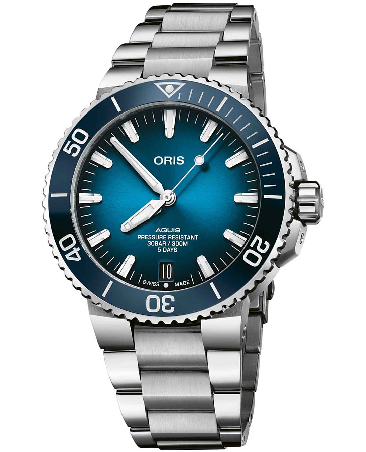 Часы Oris Aquis 01 400 7763 4135-07 8 24 09PEB — мужские, синий