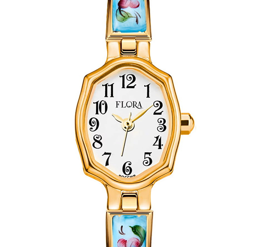Часы УЧЗ Flora 1240F-4 — кварцевые, латунь