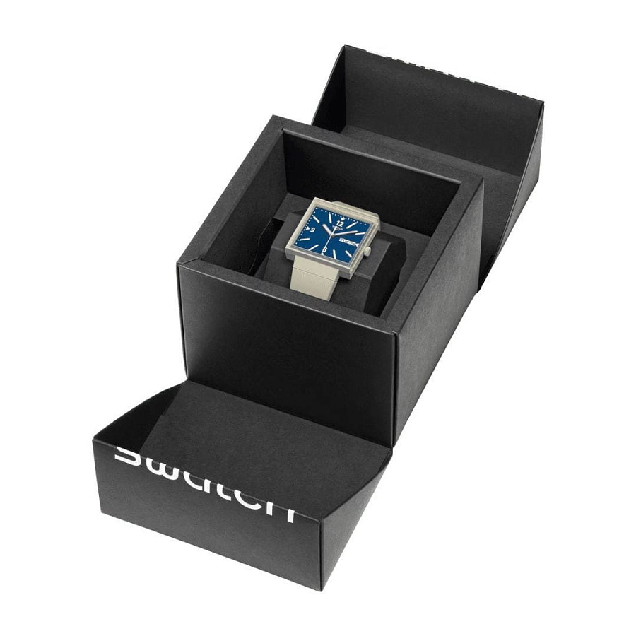 Часы Swatch Square Bioceramic Standard SO34T700-S14 — синий, биокерамика